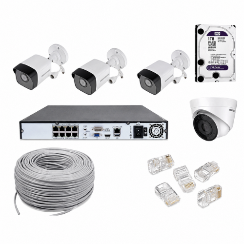Hikvision 4 IP CCTV Cameras 2MP Kit 4-Channel NVR