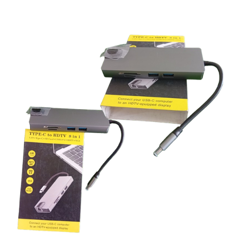 TYPE-C to HDTV 8-in-1 Multifunctional Adapter Hub